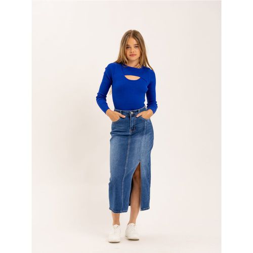 Jupe midi fendue en jean délavé | Couleur: | Taille: XS - Naumy - Modalova