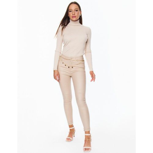 Pantalon skinny taille haute Toile enduite | Couleur: | Taille: S - My Store - Modalova