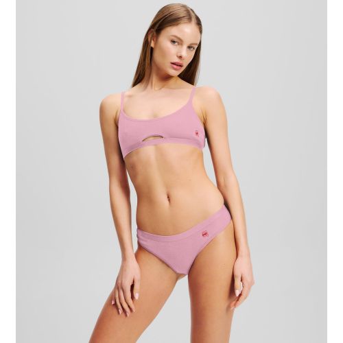 Ikon Ribbed Peephole Bralette, , , Taille: Xs - Karl Lagerfeld - Modalova