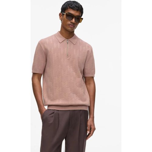 Polo Zippé Monogram, , , Taille: Xs - Karl Lagerfeld - Modalova
