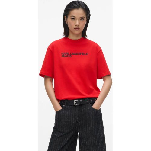 T-shirt Avec Logo, , Rouge À Haut Risque, Taille: Xs - KL Jeans - Modalova