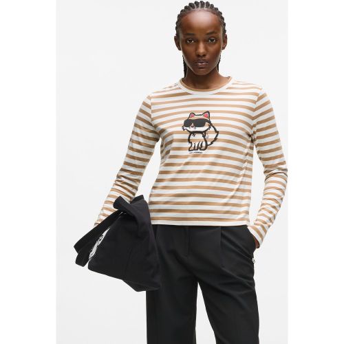 T-shirt À Manches Longues Et À Rayures Ikon, , -, Taille: Xs - Karl Lagerfeld - Modalova
