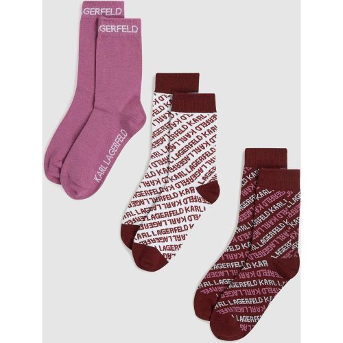 Chaussettes Avec Logo Sur Toute La Surface – Lot De 3, , , Taille: 35-38 - Karl Lagerfeld - Modalova