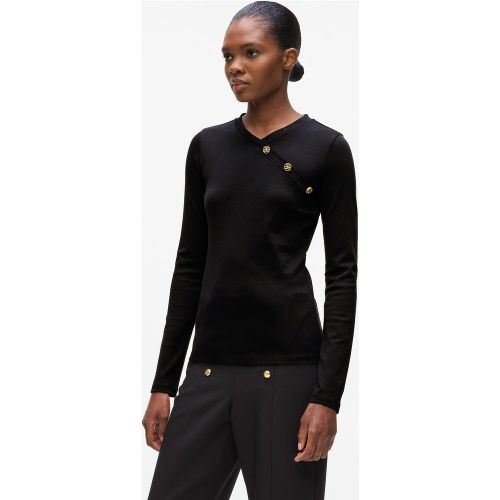 T-shirt À Manches Longues Avec Boutons, , , Taille: Xs - Karl Lagerfeld - Modalova