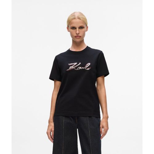 T-shirt Signature À Sequins, , , Taille: Xs - Karl Lagerfeld - Modalova