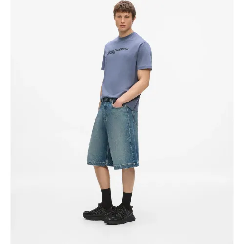 Short En Denim Délavé Et Ample, , , Taille: 28 - KL Jeans - Modalova