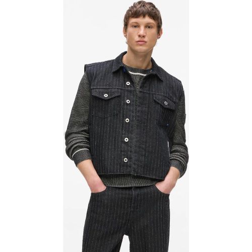 Gilet En Denim À Rayures Fines, , Jean Noir À Fines Rayures, Taille: Xs - KL Jeans - Modalova