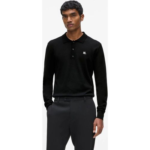 Polo À Manches Longues En Laine Mérinos, , , Taille: Xs - Karl Lagerfeld - Modalova