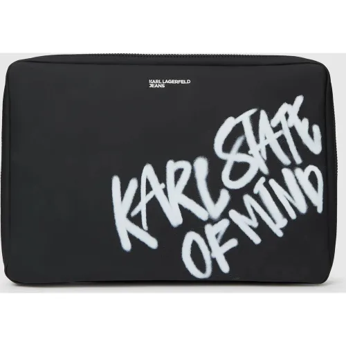 Pochette Pour Ordinateur Portable Karl Avec Citation Imprimée, , , Taille: One Size - KL Jeans - Modalova
