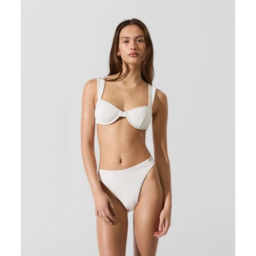 Haut De Bikini À Armature Texturé Orné De Perles Fantaisie, , , Taille: Xs - Karl Lagerfeld - Modalova