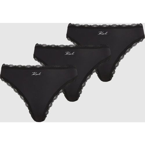 String À Bordure En Dentelle Signature – Lot De 3, , , Taille: Xs - Karl Lagerfeld - Modalova