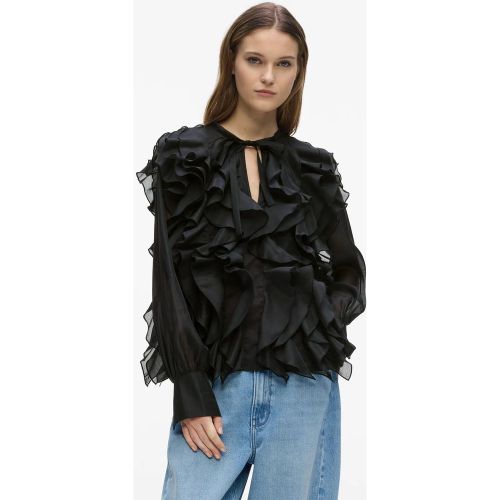 Chemisier À Volants En Organza, , , Taille: 38 - Karl Lagerfeld - Modalova