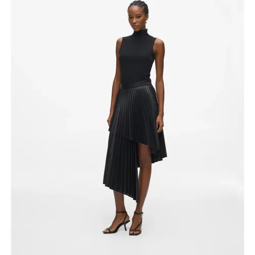 Jupe Plissée En Simili-cuir, , , Taille: 38 - Karl Lagerfeld - Modalova