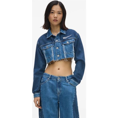 Micro Veste À Blocs En Denim, , , Taille: Xs - KL Jeans - Modalova