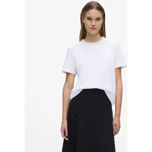 T-shirt À Col Rond Orné De Perles Fantaisie, , , Taille: Xs - Karl Lagerfeld - Modalova