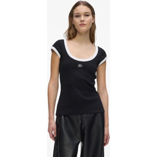 T-shirt Et Blanc À Col Échancré, , , Taille: Xs - Karl Lagerfeld - Modalova