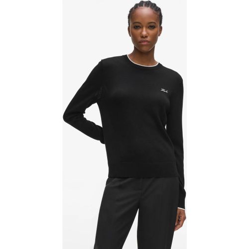 Pull À Col Rond En Laine Mérinos, , , Taille: Xs - Karl Lagerfeld - Modalova