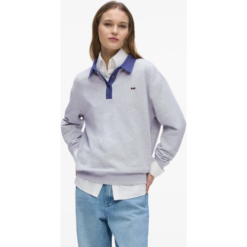 Sweat-shirt Avec Détail En Denim Ikon, , , Taille: Xs - Karl Lagerfeld - Modalova