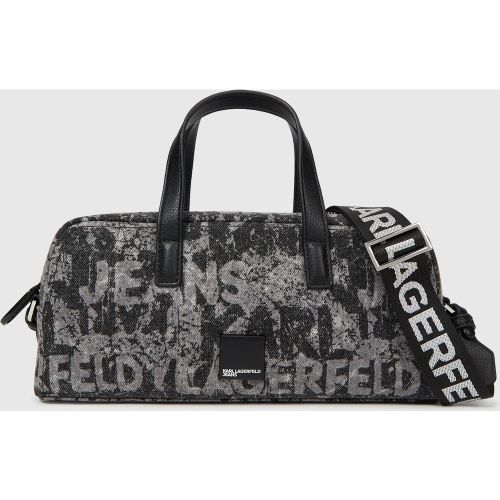Sac De Bowling Imprimé Graphique Denim, , Denim Texturé À Logo Imprimé Intégral, Taille: One Size - KL Jeans - Modalova