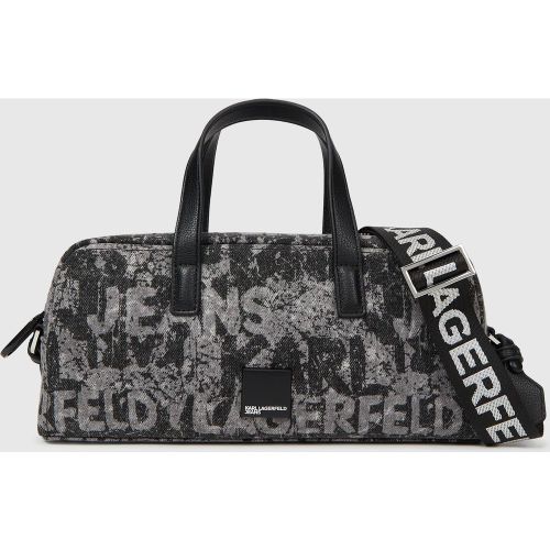 Sac De Bowling Imprimé Graphique Denim, , Denim Texturé À Logo Imprimé Intégral, Taille: One Size - KL Jeans - Modalova