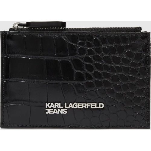Porte-cartes Croco Avec Logo Métallique, , , Taille: One Size - KL Jeans - Modalova