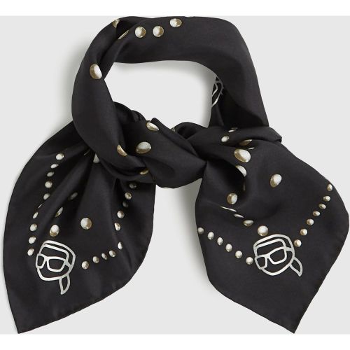 Écharpe En Soie Perle Imprimée Ikon, , /, Taille: One Size - Karl Lagerfeld - Modalova