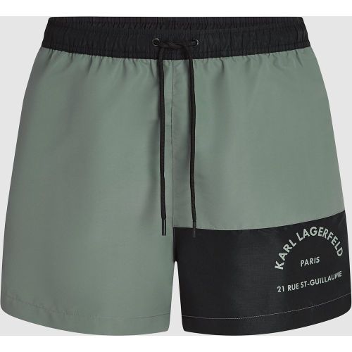 Short De Bain Contrasté Rue St-guillaume, , , Taille: Xs - Karl Lagerfeld - Modalova