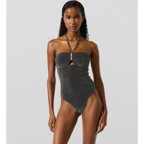 Maillot De Bain Métallisé Forme Licou, , , Taille: Xs - Karl Lagerfeld - Modalova