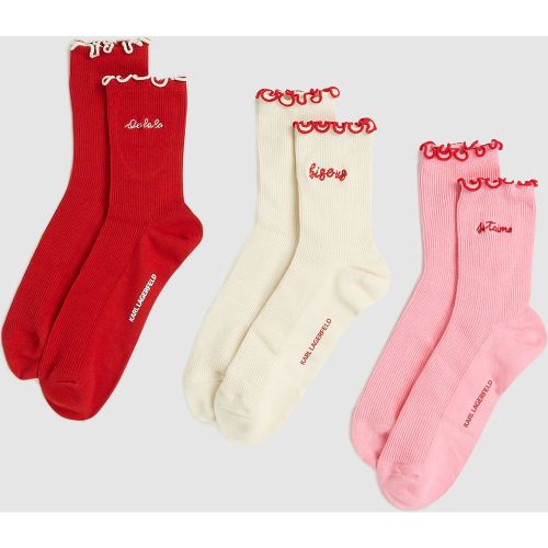 Chaussettes Mots D'amour – Lot De 3, , --, Taille: 35-38 - Karl Lagerfeld - Modalova