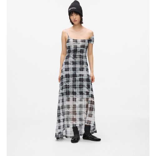 Robe Maxi En Mesh À Carreaux, , Imprimé Intégral À Carreaux Délavés Noirs, Taille: Xs - KL Jeans - Modalova