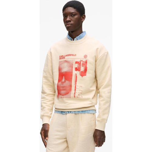 Sweat-shirt Imprimé Graphique Karl, , Gris À Calotte Blanche, Taille: Xs - KL Jeans - Modalova