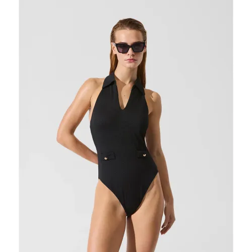 Maillot De Bain Avec Détail De Col De Chemise, , , Taille: Xs - Karl Lagerfeld - Modalova