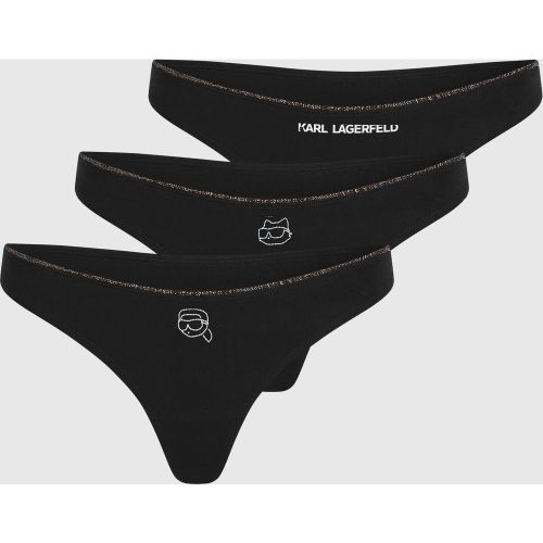 String Ikon Pailleté - Lot De 3, , , Taille: Xs - Karl Lagerfeld - Modalova