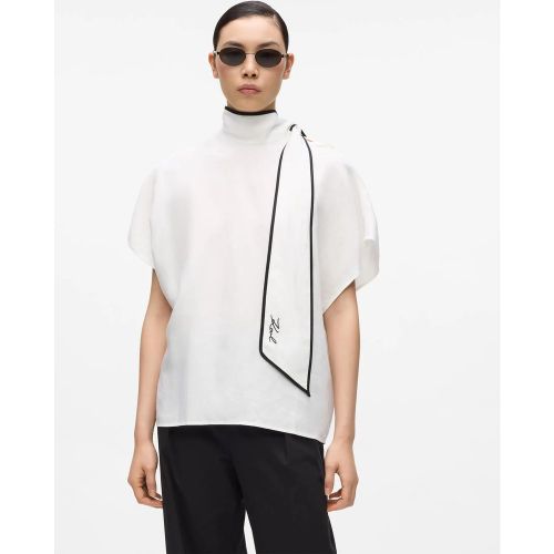 Chemisier Passepoilé En Mélange De Lin, , , Taille: 38 - Karl Lagerfeld - Modalova
