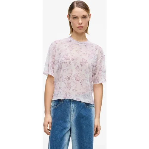 T-shirt À Manches Courtes En Maille À Motif Floral, , , Taille: Xs - KL Jeans - Modalova