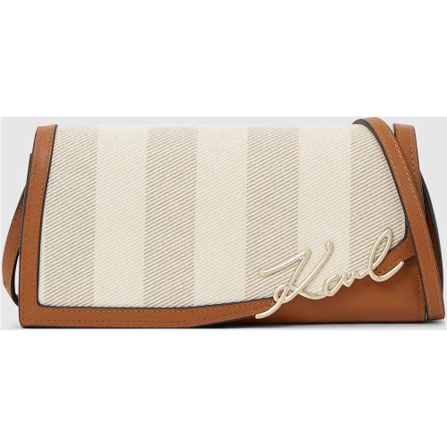 Sac À Bandoulière Rayé À Rabat K/signature, , , Taille: One Size - Karl Lagerfeld - Modalova