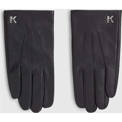 Gants En Cuir À Logo K, , , Taille: S - KL Jeans - Modalova