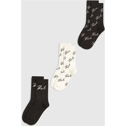 Chaussettes Imprimées Signature - Lot De 3, , , Taille: 35-38 - Karl Lagerfeld - Modalova