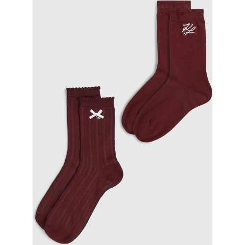 Chaussettes Pointelle Autograph - Lot De 2, , , Taille: 39-42 - Karl Lagerfeld - Modalova