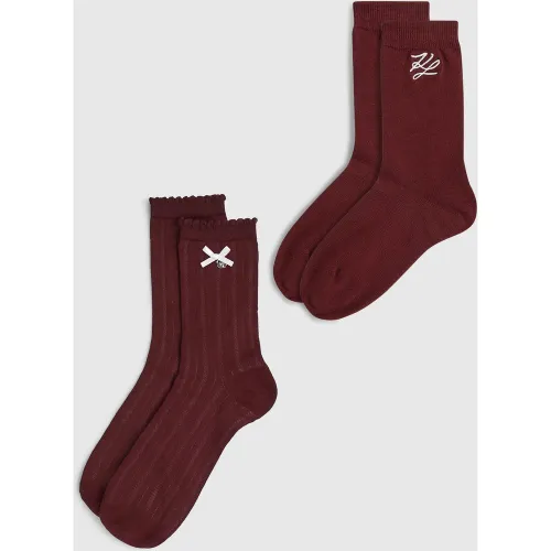 Chaussettes Pointelle Autograph - Lot De 2, , , Taille: 35-38 - Karl Lagerfeld - Modalova