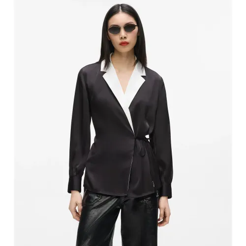 Blouse Cache-cœur En Satin, , /, Taille: 38 - Karl Lagerfeld - Modalova