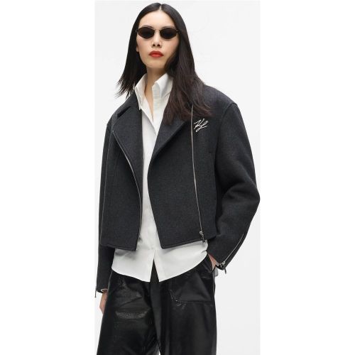 Veste De Motard En Laine Mélangée, , , Taille: 38 - Karl Lagerfeld - Modalova