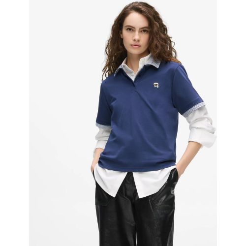 Polo À Carreaux À Col Ikon, , , Taille: Xs - Karl Lagerfeld - Modalova