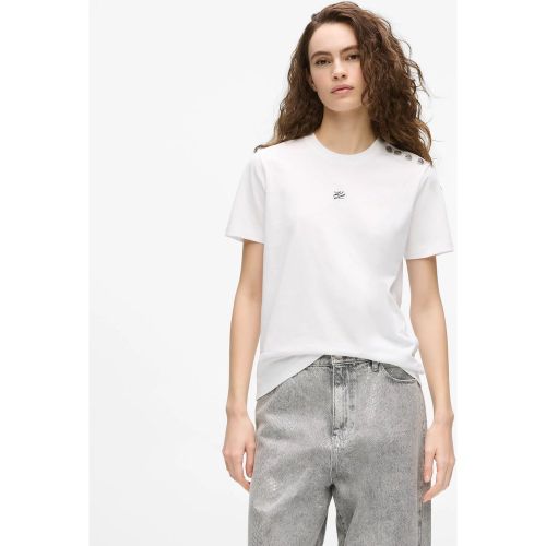 T-shirt Exclusif Autograph Avec Bouton, , , Taille: Xs - Karl Lagerfeld - Modalova