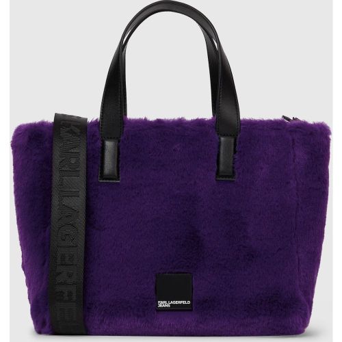 Mini-sac Cabas En Fausse Fourrure À Logo Encadré, , , Taille: One Size - KL Jeans - Modalova