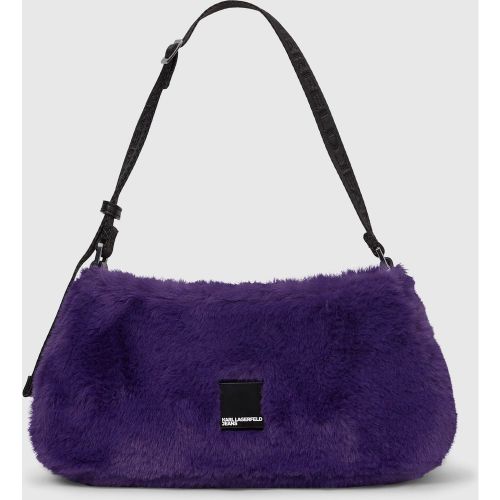 Sac Porté Épaule En Fausse Fourrure Avec Logo Encadré, , , Taille: One Size - KL Jeans - Modalova