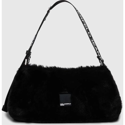 Sac Porté Épaule En Fausse Fourrure Avec Logo Encadré, , , Taille: One Size - KL Jeans - Modalova