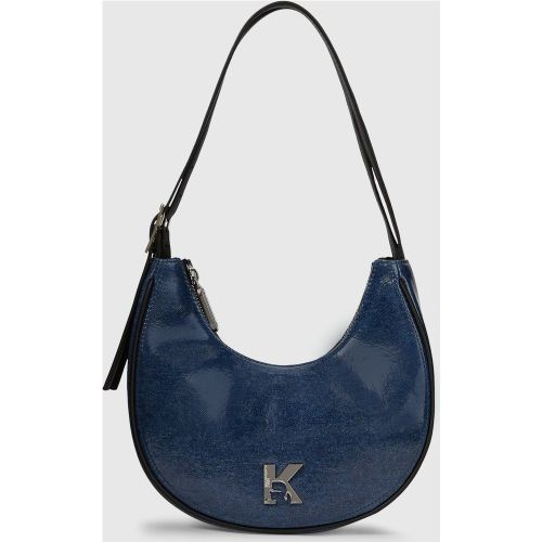 Sac Porté Épaule Demi-lune En Denim Avec Logo K, , , Taille: One Size - KL Jeans - Modalova