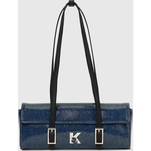 Sac Porté Épaule Allongé En Denim Avec Logo K, , , Taille: One Size - KL Jeans - Modalova