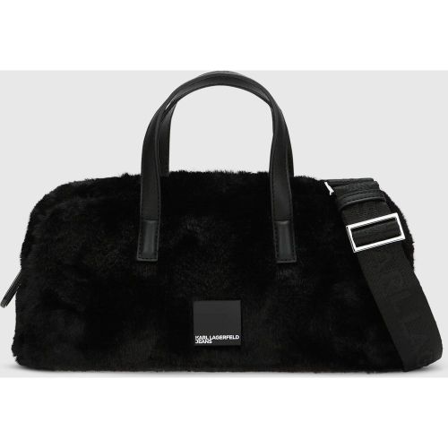Sac Bowling En Fausse Fourrure À Logo, , , Taille: One Size - KL Jeans - Modalova